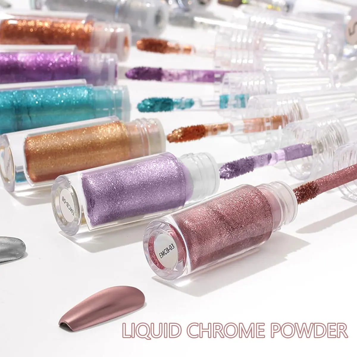 VOKY 1/6 قطعة كريم مسحوق مرآة سحرية لفن الأظافر بالليزر فائق السطوع والملون، مناسب لفن الأظافر بنفسك أو كهدية