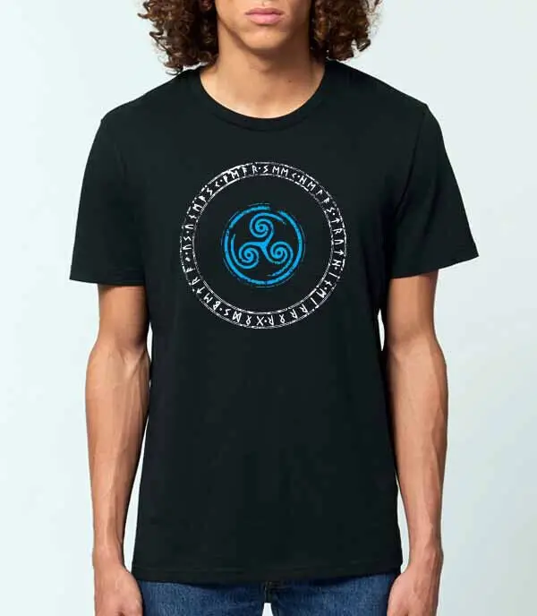 Men's fit  - Runes and Triskelion - Hellblade  Tees Cotton Luxury brand vintage oversized