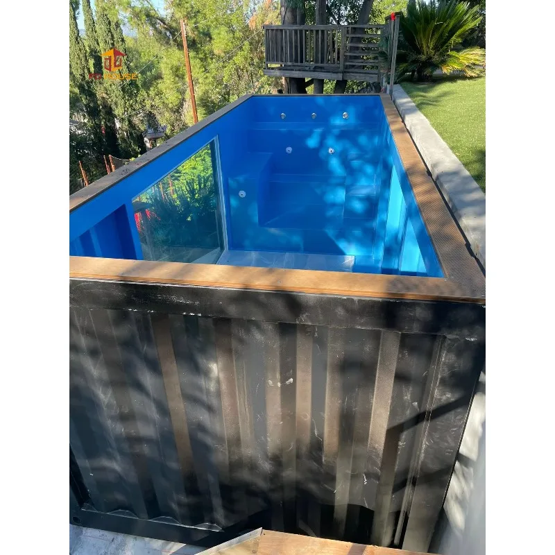 Outdoor Customized Swimming Pool Visible Bathtub Swimming Pool Glass Hydrotherapy Sea Container Swimming Pool Price for USA