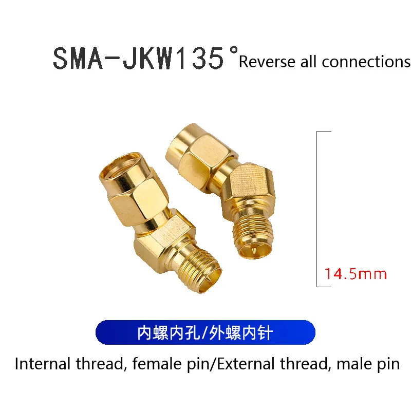 SMA / RP SMA Male to SMA / RP SMA Female 45 degree135 degree Bevel Adapter Connector for FPV Goggle Antenna