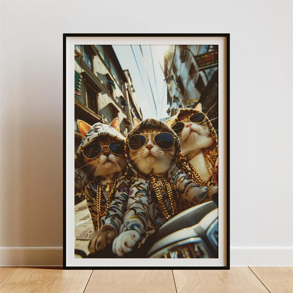 

Dark Humor Cat Print Poster Smoking Cat Print Beer Funny Animal Art Canvas Painting Kitchen Room Wall Art Dining Room Decoration