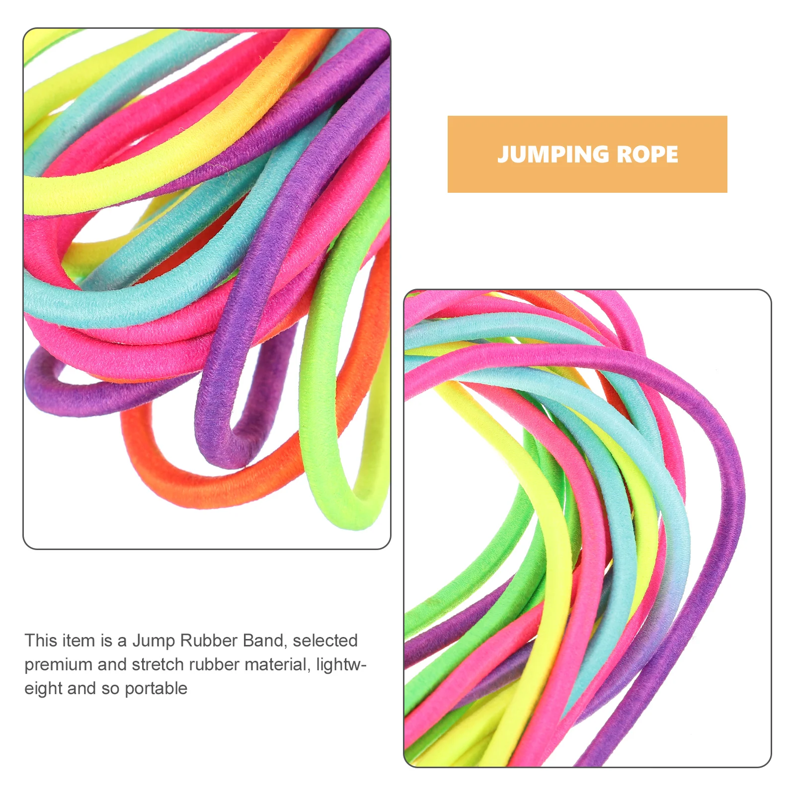 Kids Elastic Jumping Rope Kids Rainbow Elastic Jump Rope Gymnastic Rubber Band Jumping Rope durable Kids Game Exercise Equipment