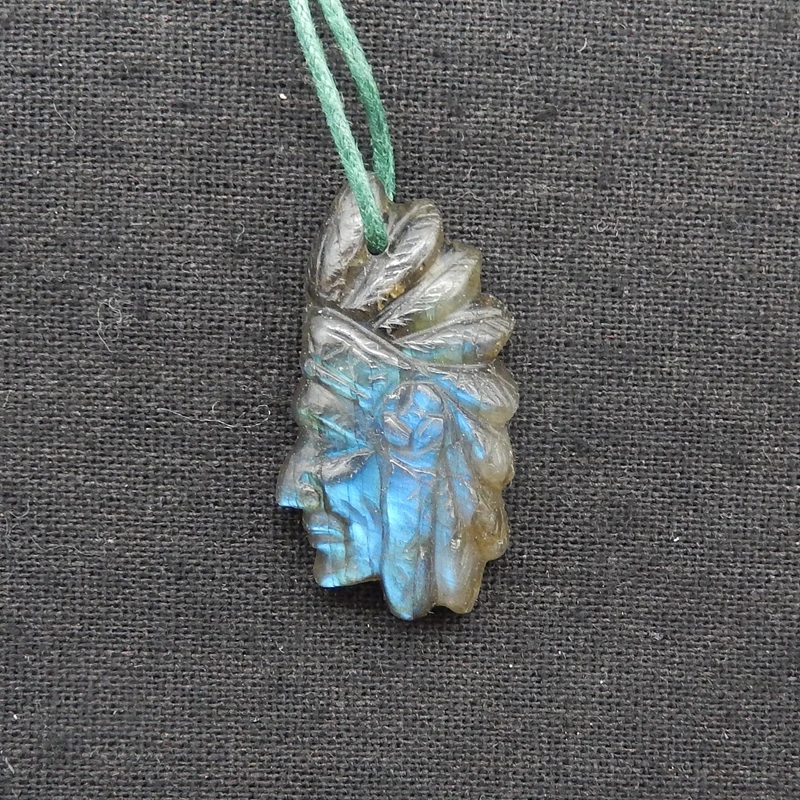 

Натуральный камень лабрадорит индийский главный кулон из бисера, модные ювелирные изделия, ожерелье, аксессуары для мужчин и женщин, 38x20x8 мм, 7,5 г