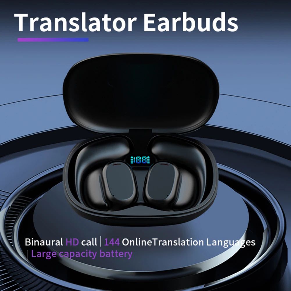 Wireless Translator Earbuds 144 Languages Real Time Translation Earphones Noise Canceling Headphones For Travel Learn Business