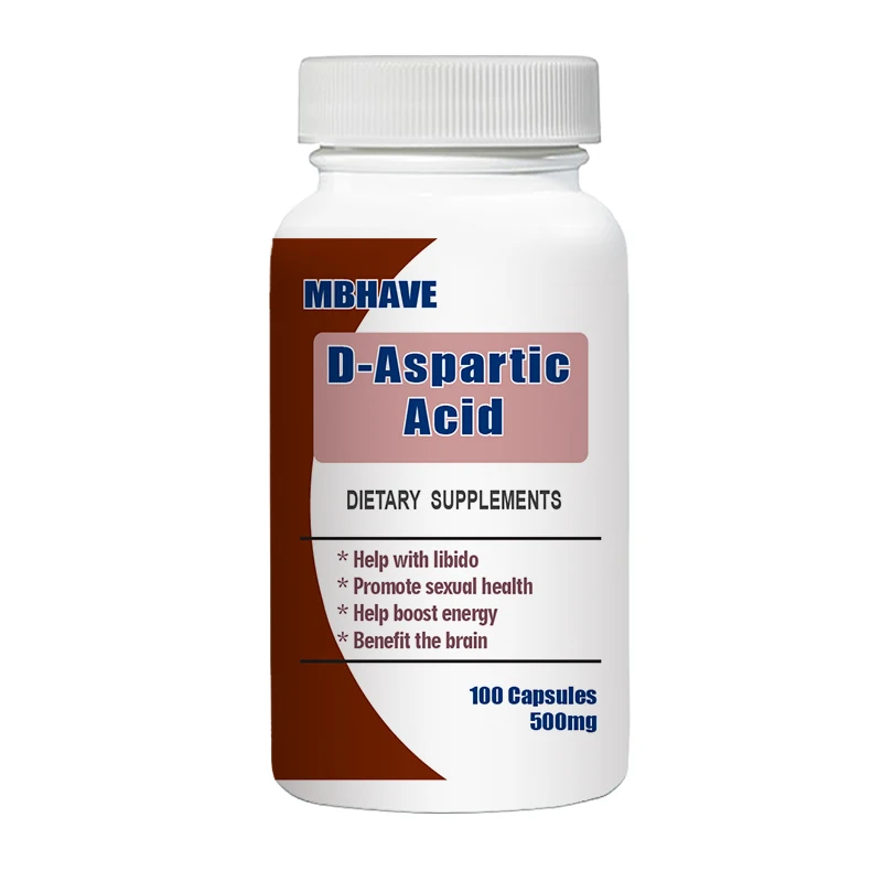 Free Shipping D-Aspartic Acid 500mg 100 Capsules