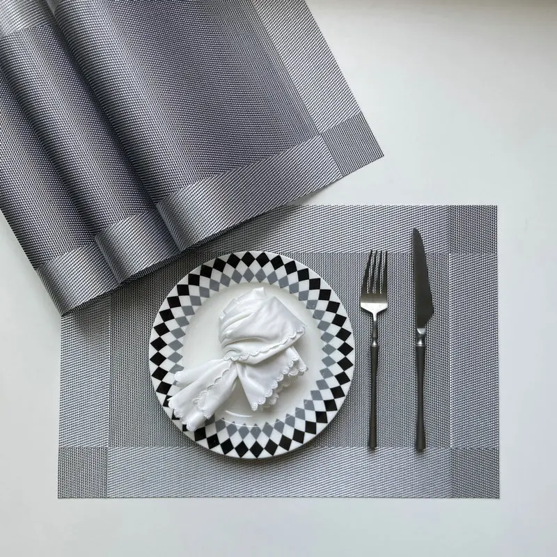 5Pcs/10Pcs Pvc Geometric Printed Placemats High-End Insulation Pad for Restaurant Hotel 45X30cm Anti-Slip Countertop Drainer Mat