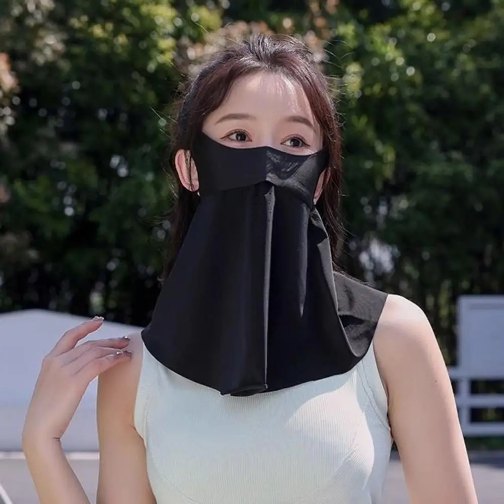 Double-layer Structure Face Guard Ultra-wide Coverage Face Guard with Elastic Strap for Cycling Double-layer Structure Upf 50