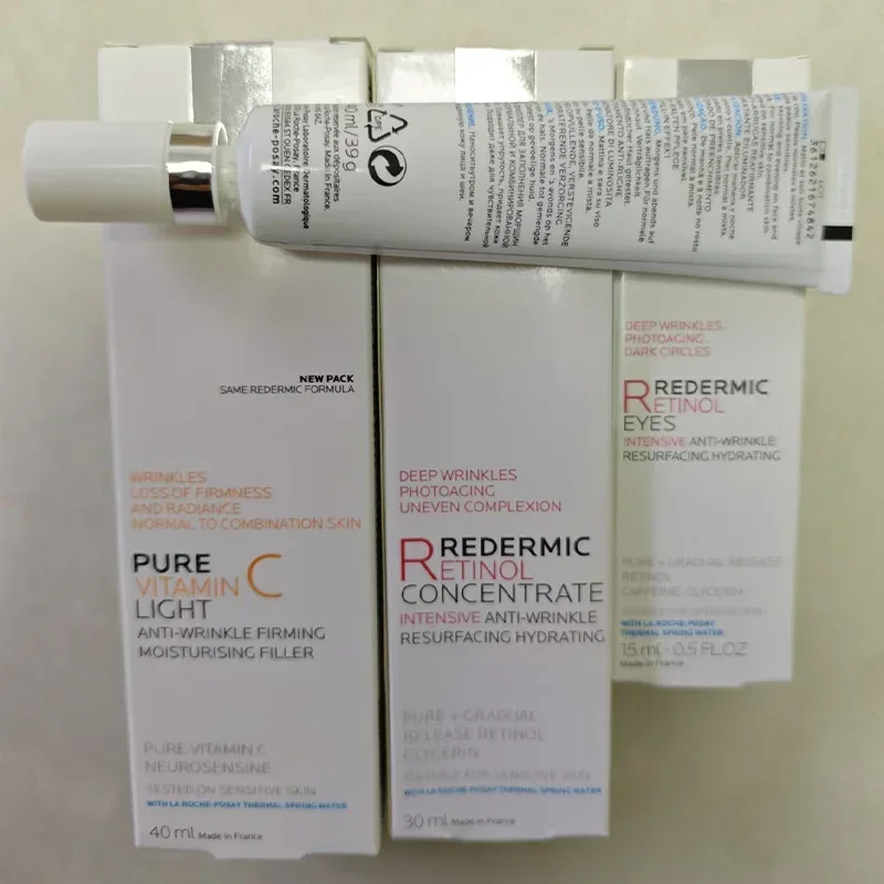 Crema facial con vitamina C, 40ml, crema para ojos con Retinol, 15/30ml, purificadora de la piel, eliminación de acné, diluyente, marcas de acné, oxígeno, reparación antiarrugas