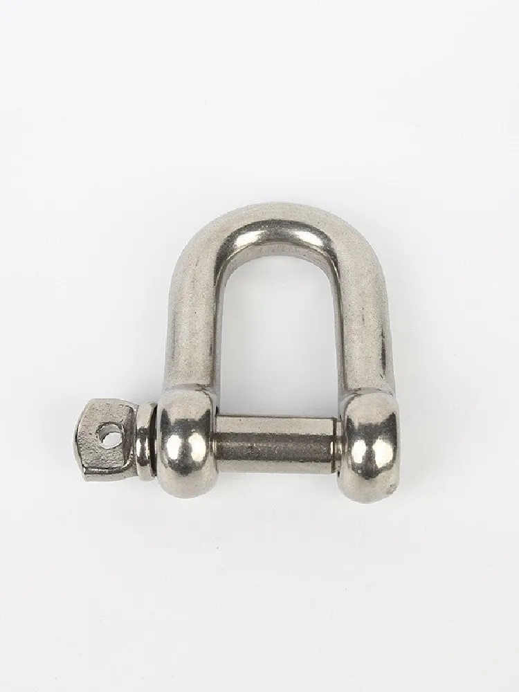 1/2PCS M4/5/6/8/10/12/14 304 Stainless Steel D-type Shackle Bow U-type High-Strength Lifting Ring Buckle Connection Fixed Chain