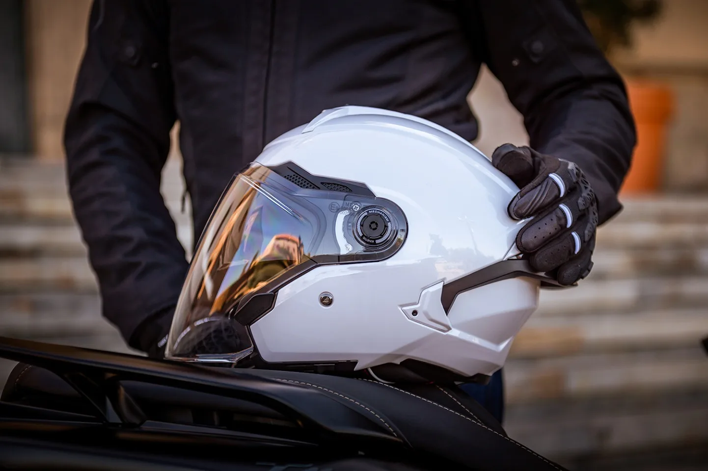 MT Motorcycle Helmets Motocross 3/4 Helmet COSMO SV SOLID Dual Lens Sun Visor 3C/ECE/DOT Approved Glasses Slot Safety Protective - Image 3