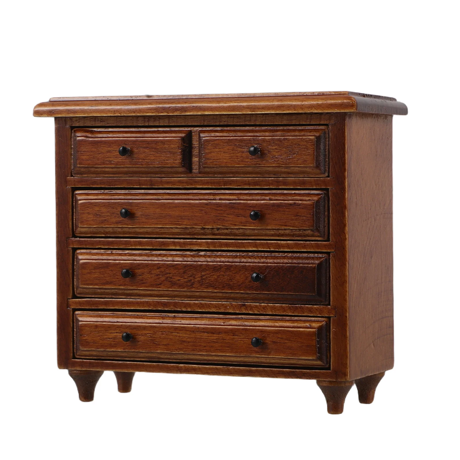 

1:12 миниатюрный ящик из цельного дерева, каштановая отделка для кукольного домика, гостиной, спальни, кухни, декор, миниатюрная мебель