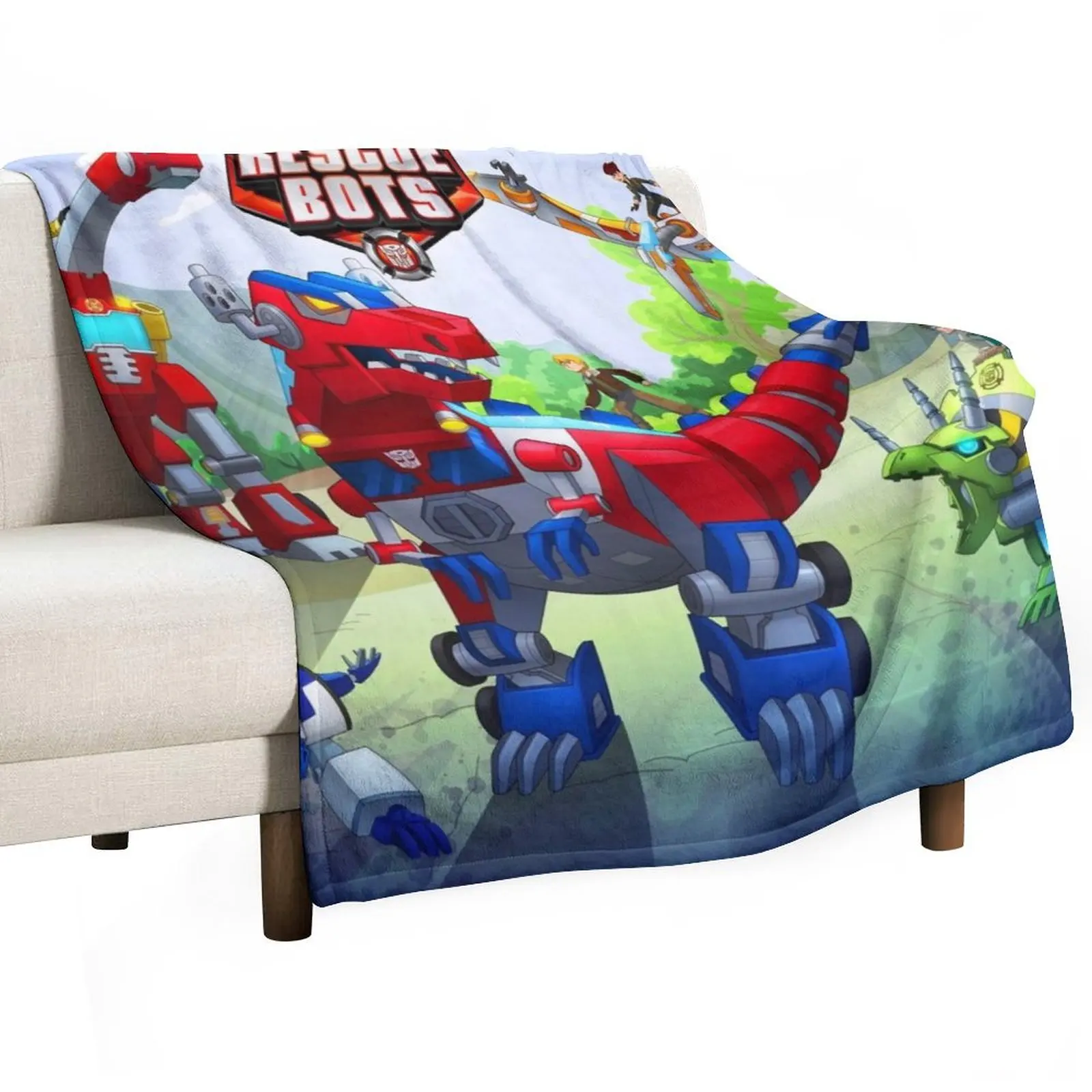 Transformers Rescue Bots Academy Throw Blanket Sofa Throw Soft Plaid Blankets