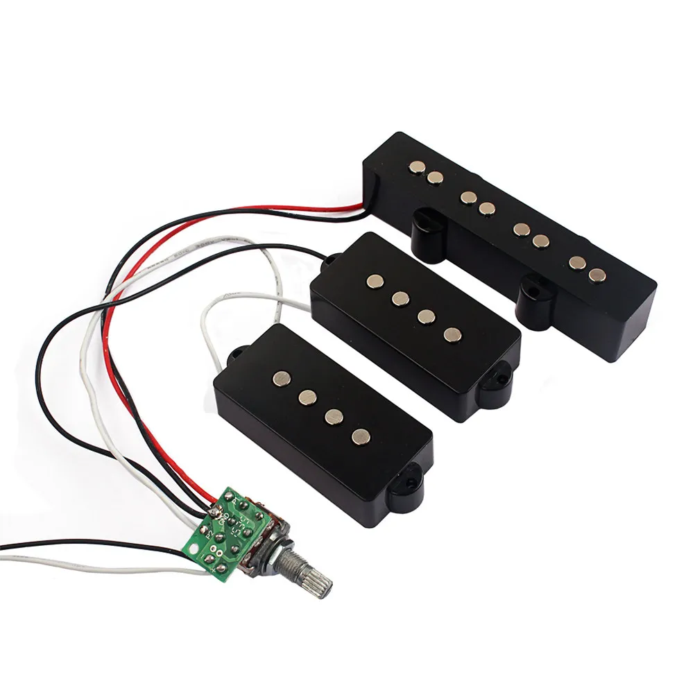 3 Band Equalizer Preamp Bass Guitar Wiring Harness Jb Pickup Set System-Iii 5 Potentiometers Active Bass Pickup