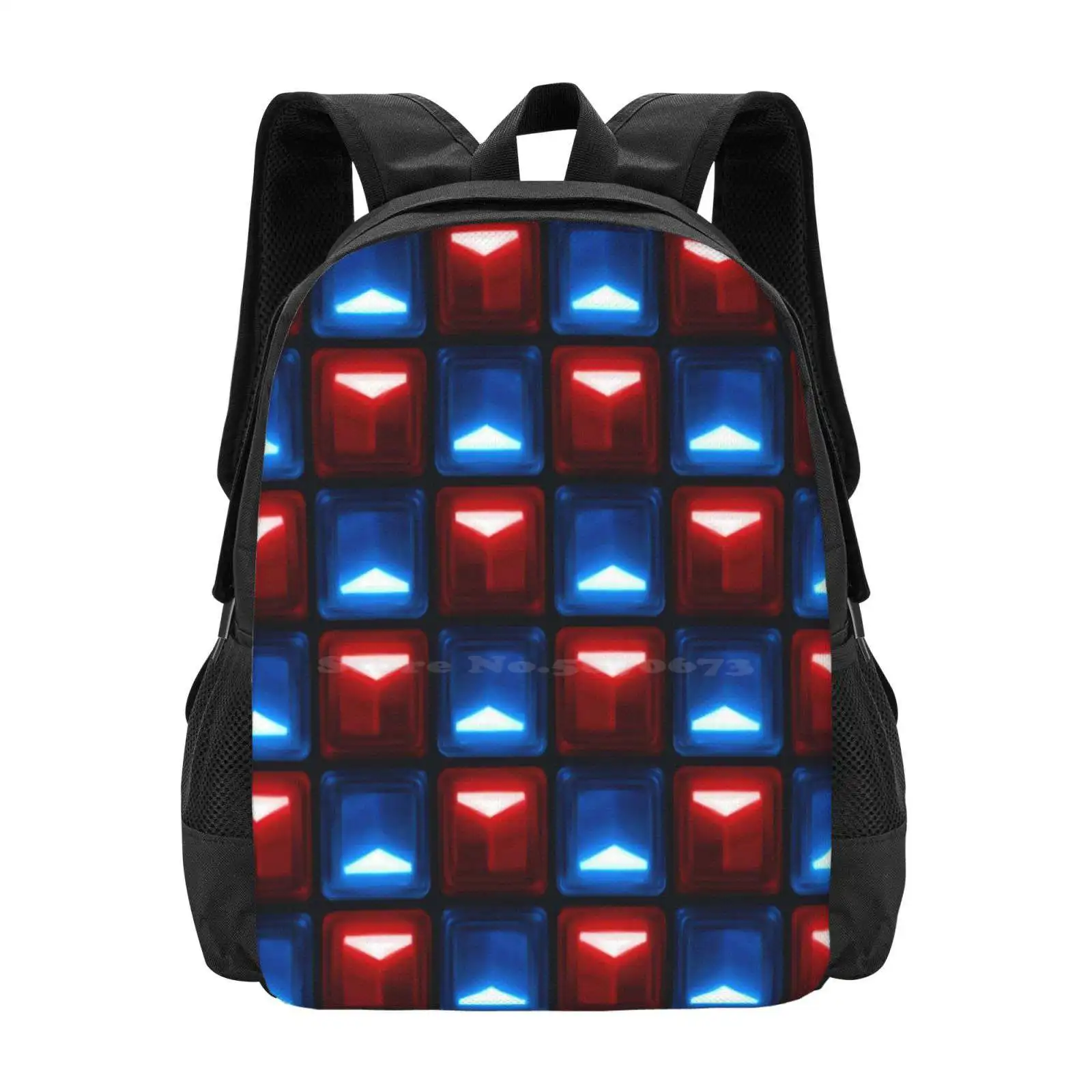 

Beat Saber-V2 Block Pattern Bag Backpack For Men Women Girls Teenage Beat Saber Jessyjams Twitch Sabers Virtual Reality Vive