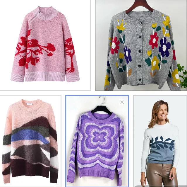 

Новый жаккардовый пуловер с круглым вырезом на весну и осень в оригинальном заказе внешней торговли.