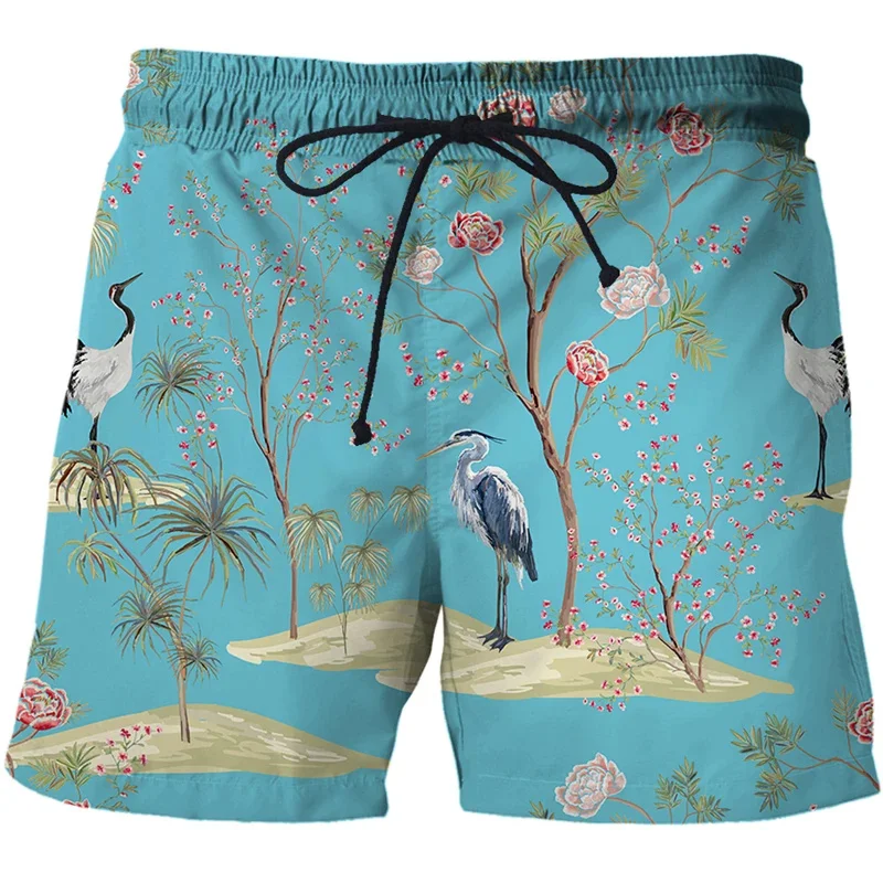 Pantaloncini da spiaggia floreali tropicali stampati in 3D Harajuku estivi per uomo costume da bagno moda bambino Cool Streetwear pantaloni corti abbigliamento