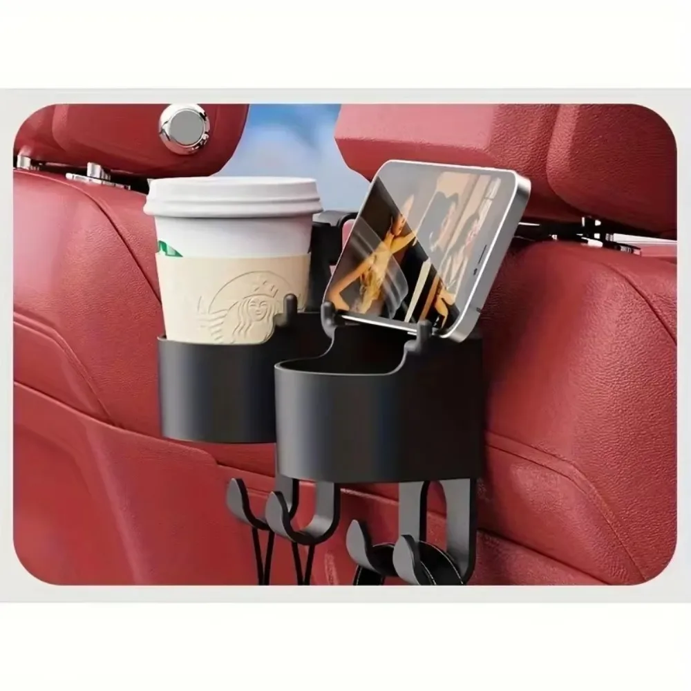 Multifunctional Hook for Car Seat Head Rest, 3 in 12026 Cup Holder, Headrest Hooks for Car