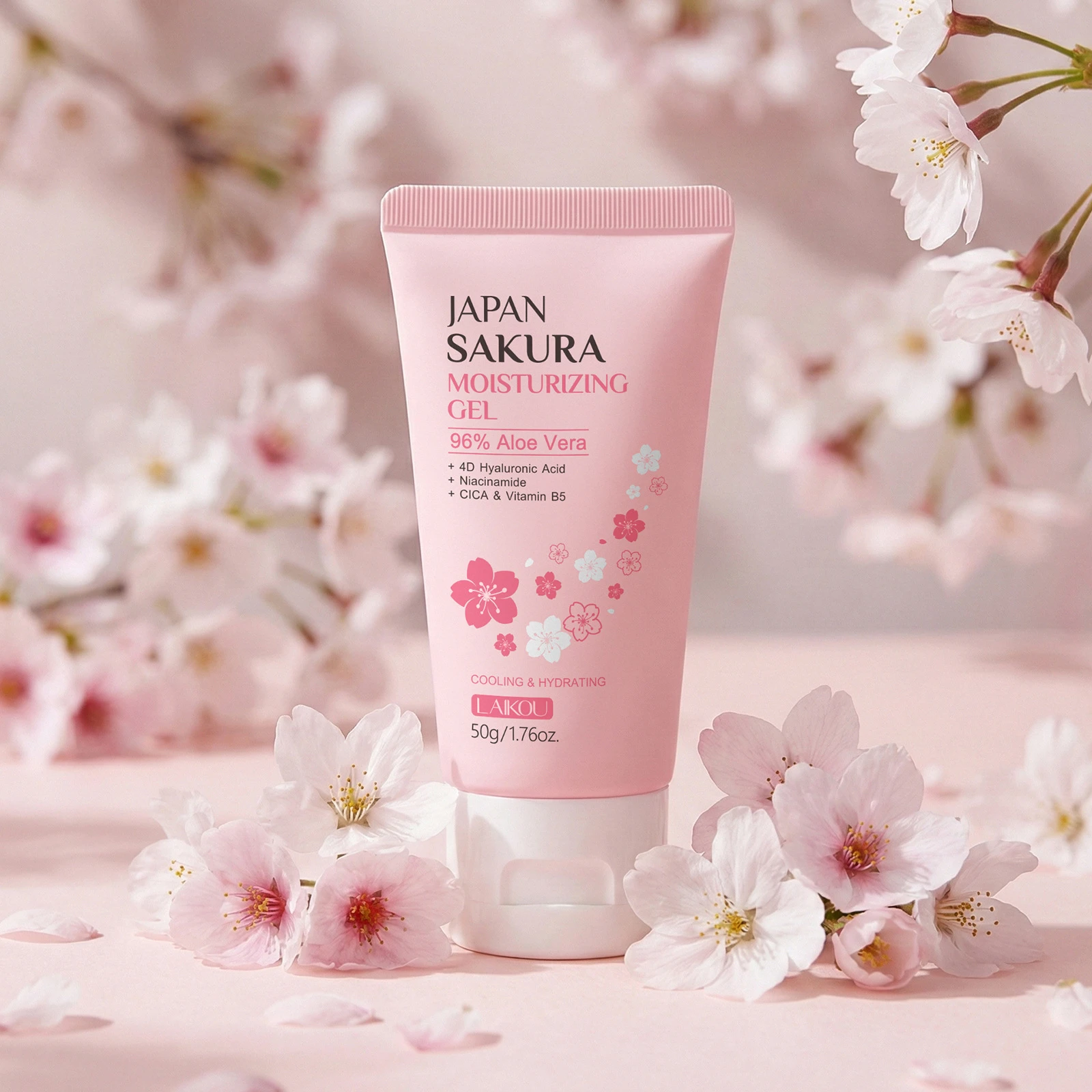 

LAIKOU Sakura Face Gel, Hydrating Moisturizing Facial Gel Cream for Dry Skin, Water-Based Lightweight Skin Care 50g