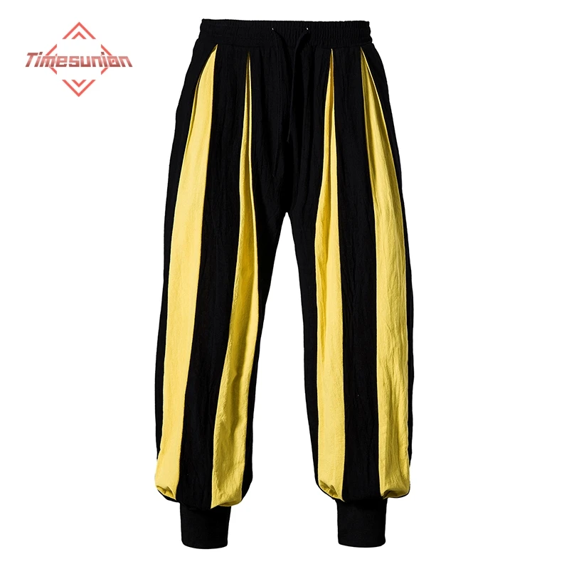 Spring Summer Men's Trousers Fashion Casual Pants Stripes Breathable Loose Hallen Pants Streetwear