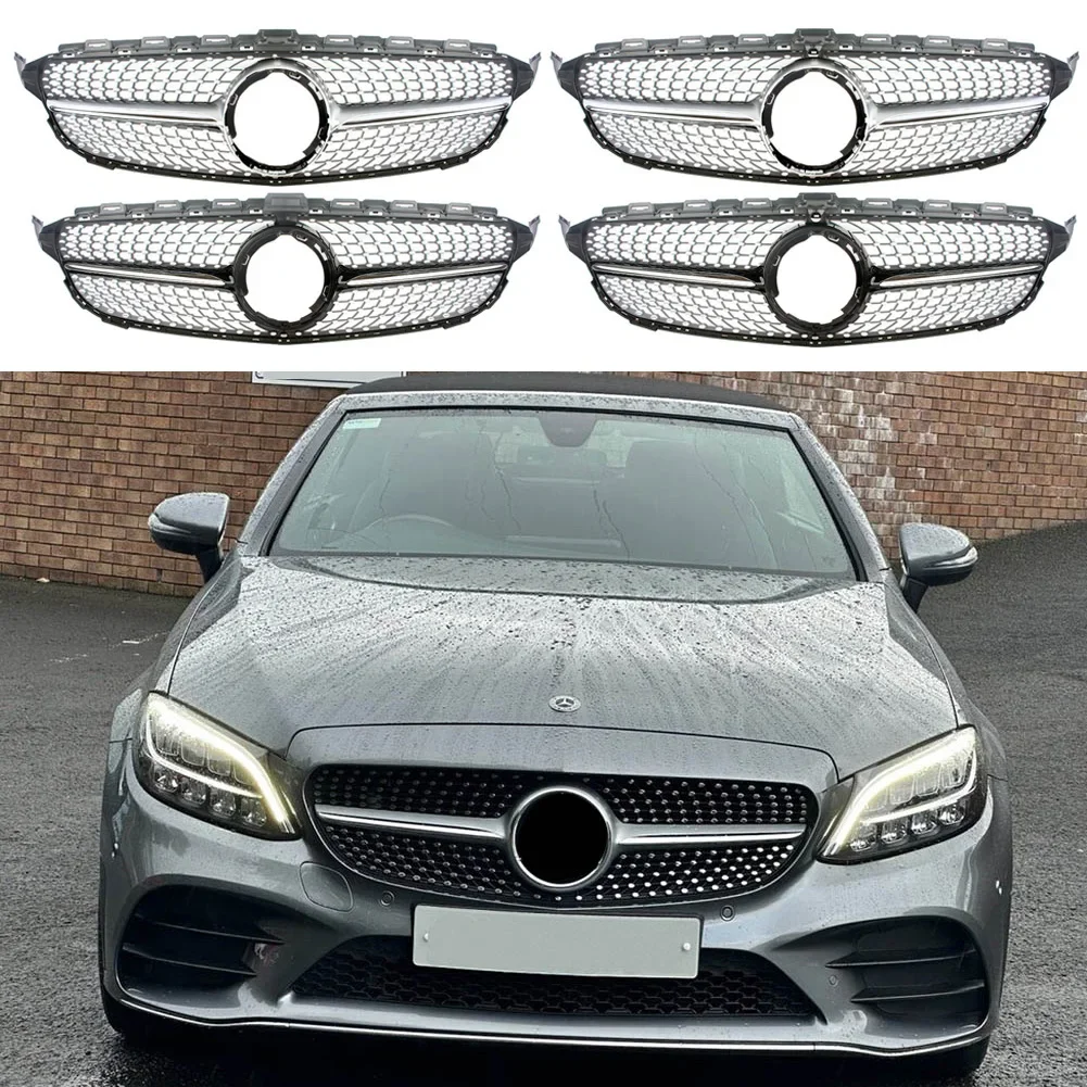 

Front Racing Billet Bumper Grille Upper Facelift Grill For Mercedes-Benz W205 C180 C200 C220 2019 2020 2021