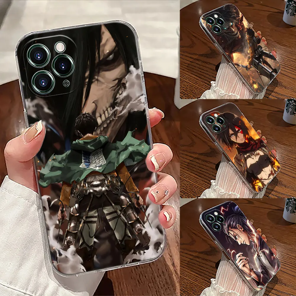 

Japanese Attack on Titans Anime Case For Apple iPhone 17 16 15 14 13 12 11 Pro Max 16 Plus 16E 17Air 17Pro Phone Cover Silicone