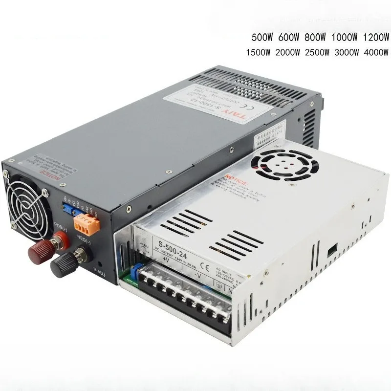 

Switching Power Supply DC 24V36V48V Adjustable Constant Voltage Constant Current Power Supply S-1000/1200/1500W2000W