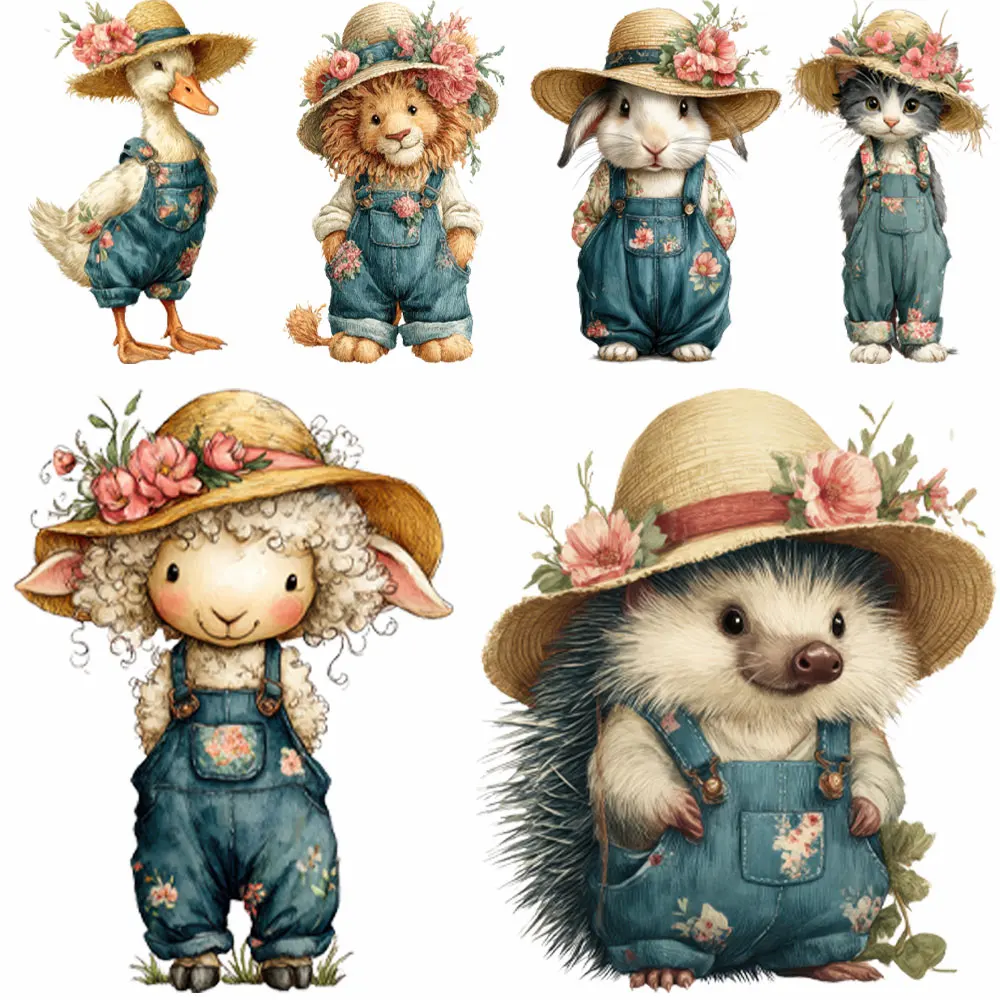

Cute Rabbit Iron on Stickers for T shirts DIY Washable A Level Animals Iron On Patches For Clothing Billow Patches