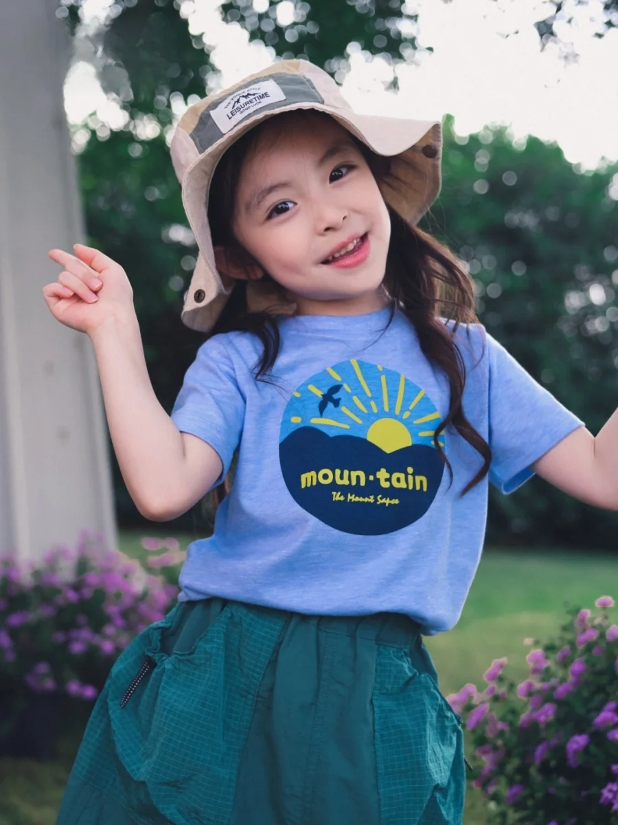Lightweight Breathable Summer New Style Girls Outdoor Camping Sports Short Sleeve T-Shirt Top for Children And Teens