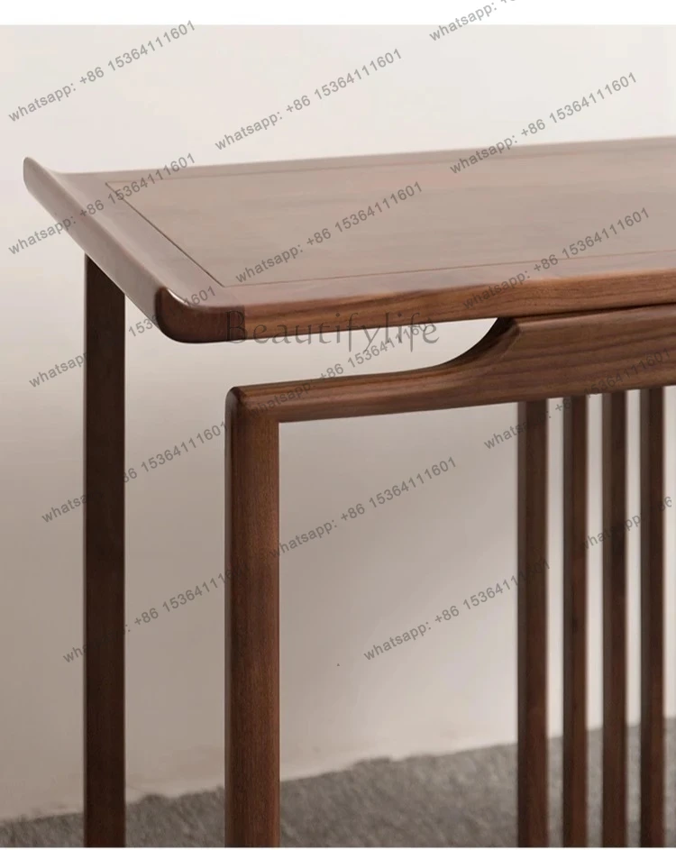 new Chinese style strip case entrance entrance table living room solid wood table Zen entrance strip table