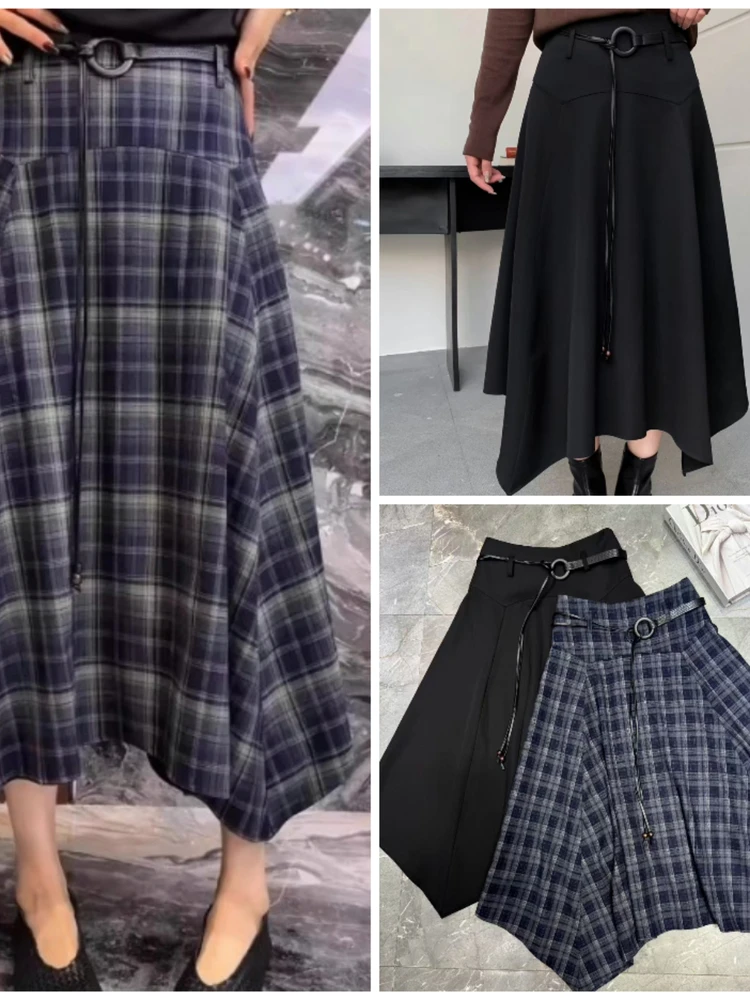 

High Waist Lace Hollow out Thin Sle Women's Skirt Casual High Waist Straight Tube Split f-length Skirt Faionable Slimming