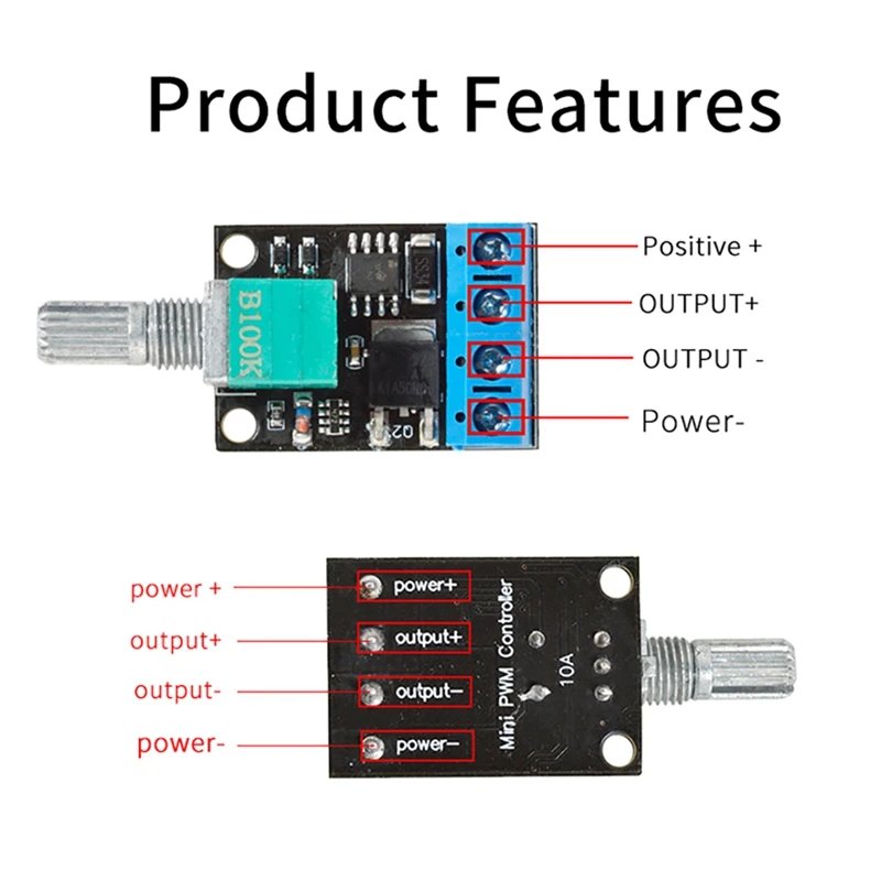 New 10 Pcs PWM DC Motor Speed Controller 5V-16V12V Speed Control Switch 10A Switch Function LED Dimming Speed Control Module