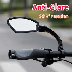 Anti-Glare Bicicleta Espelho Retrovisor, Grande Angular, Rotação de 360 Graus, HD, MTB, E-Bike, Scooter Elétrico