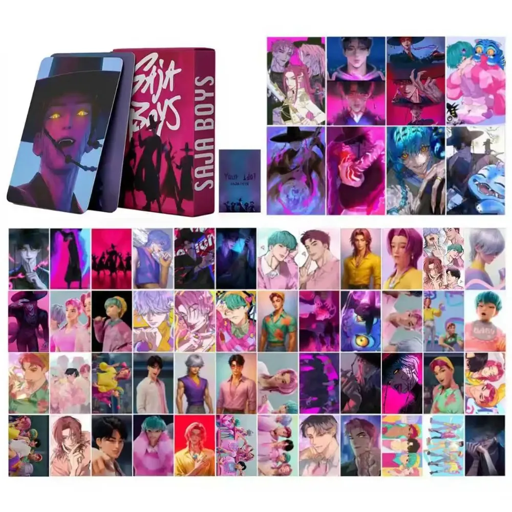 55 قطعة من بطاقات K-POP Demon Hunters/X Saja Boys LOMO - بطاقات صور Demon Hunters Anime HD، هدايا لمقتنيات الأفلام والمشجعين #2