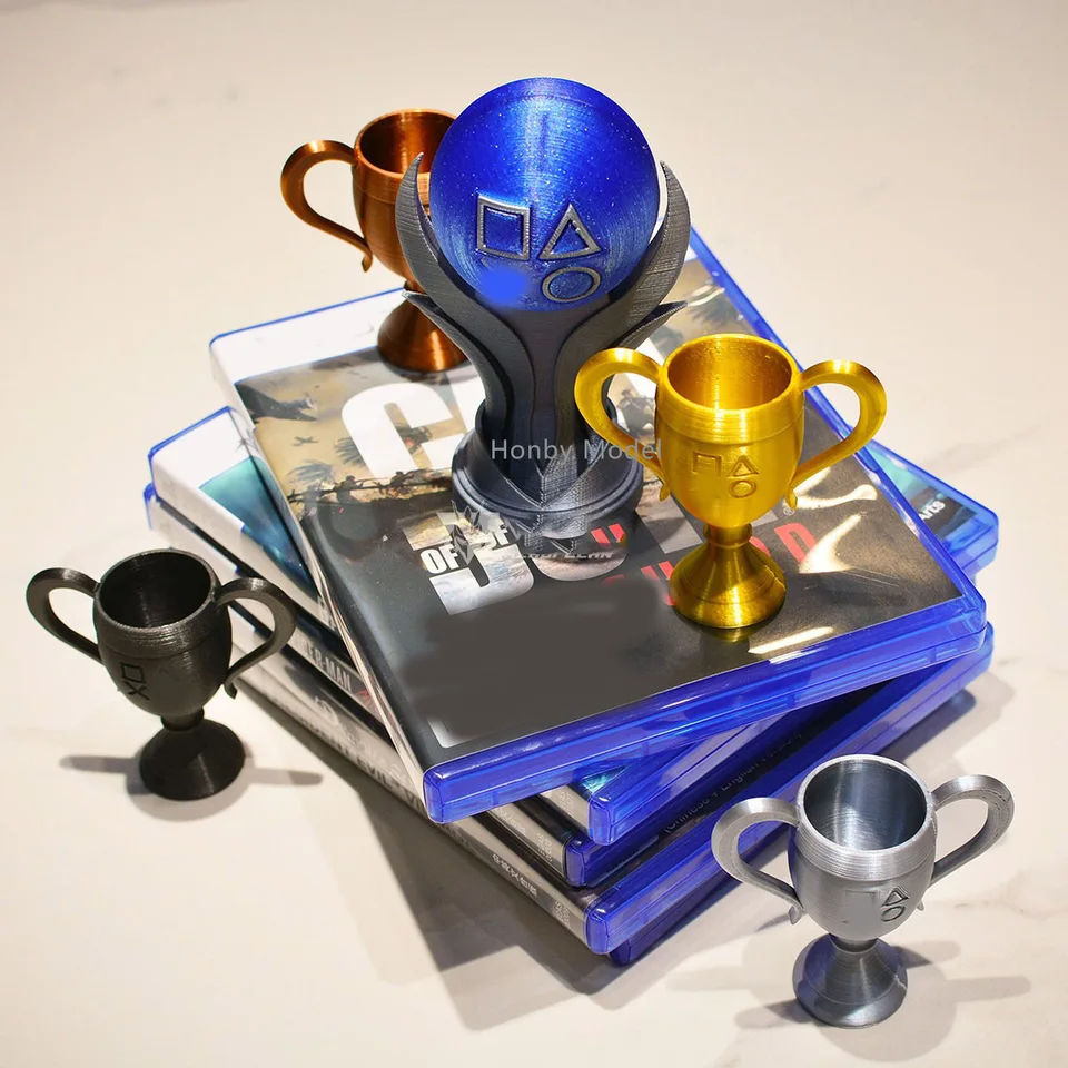 New Trophy Model 3D Print Platinum Golden Silver Bronze Hidden