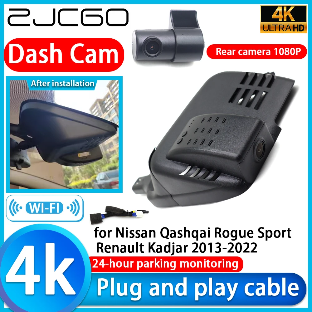 

for Nissan Qashqai Rogue Sport Renault Kadjar 2013-2022 4K DVR Dash Cam Car Camera 2160P Sony Lens 24h Monitor Video Recorder