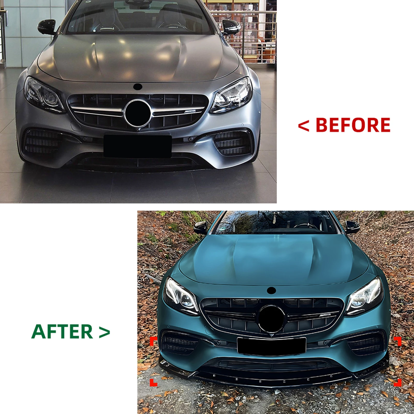 

Car Front Bumper Spoiler Lip Splitter For Mercedes Benz W213 E63 AMG 2016-2020 Lower Splitter Diffuser Protector Body Kit Trim