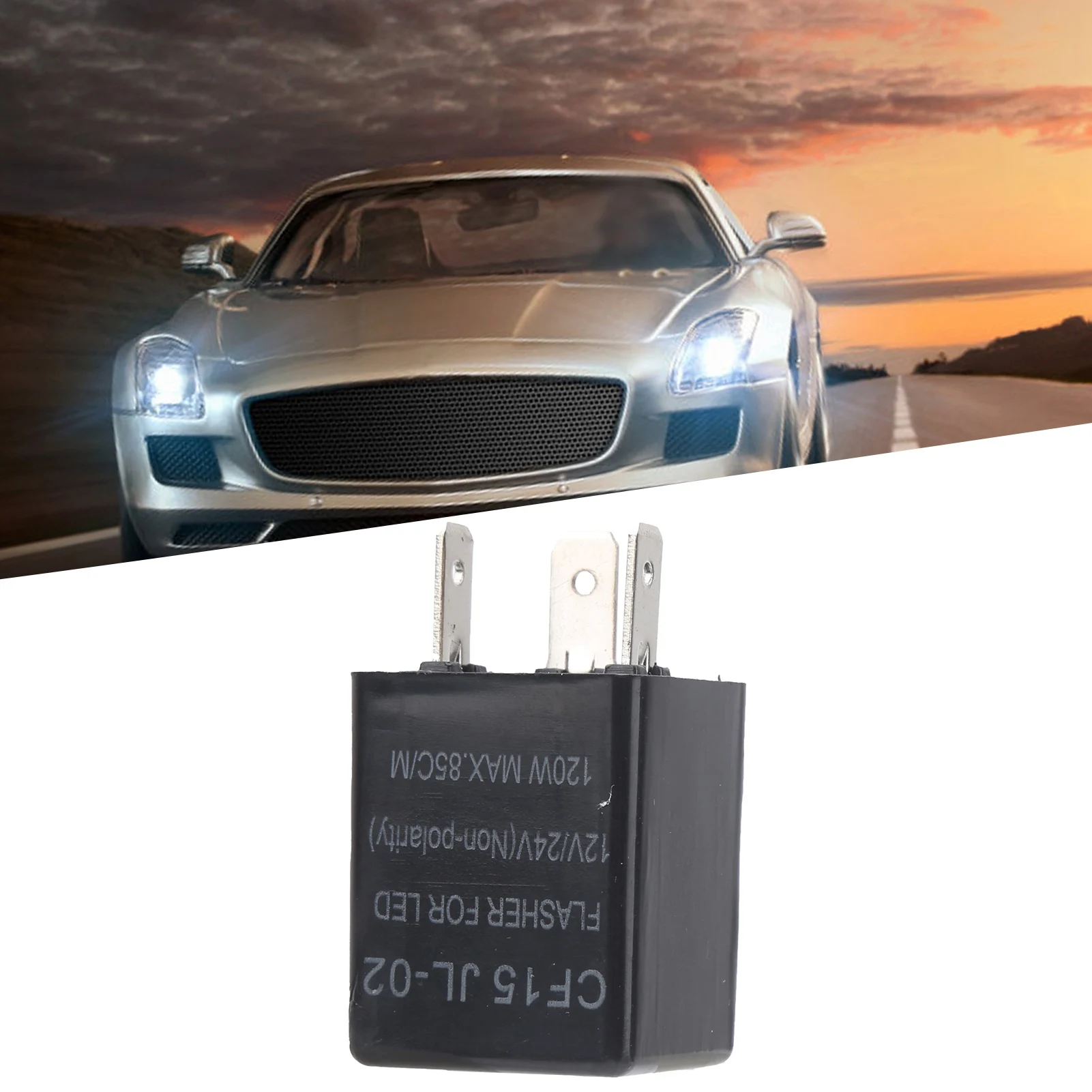 Non‑Polarity LED Flasher LED Flasher Non-Polarity 12V 24V  ABS Normally Open Flash Relay CF15 JL-02