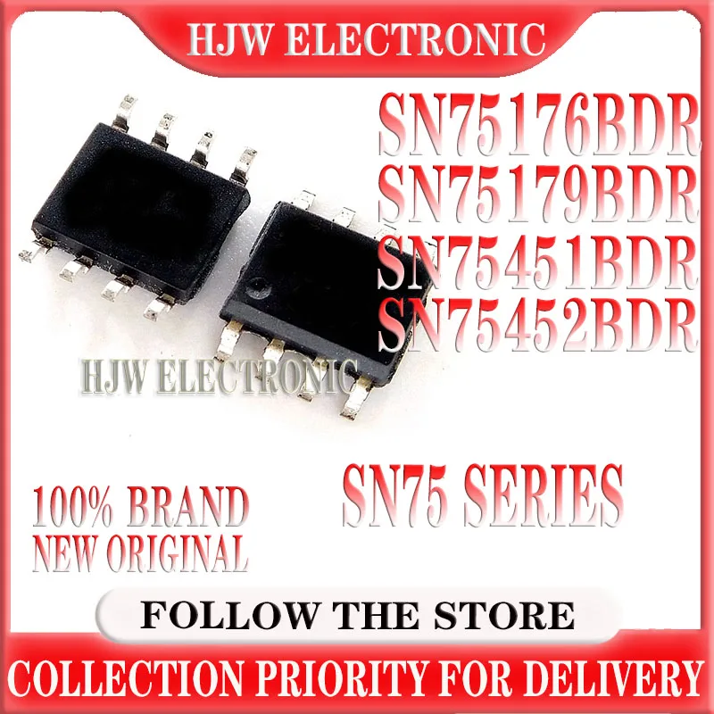 10PCS SN75176BDR SN75176B SN75176 SOP-8 75176B SN75179BDR 75179B SN75451BDR 75451B SN75452BDR 75452B SMD new and original IC