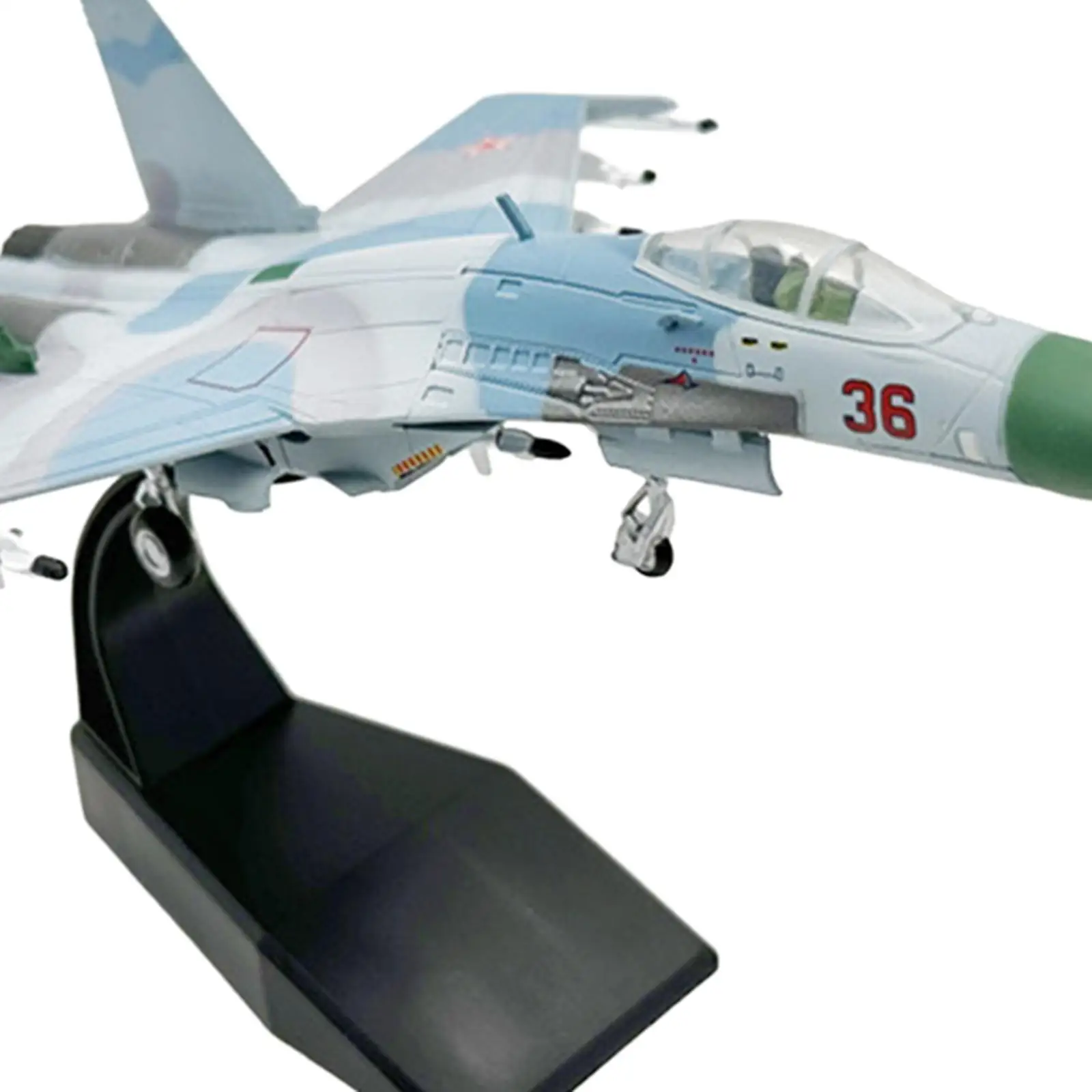 1/100 Diecast SU 27 Fighter Jet Alloy Airplane Model with Stand for Collectors Tabletop Decoration Aviation Themed Gift