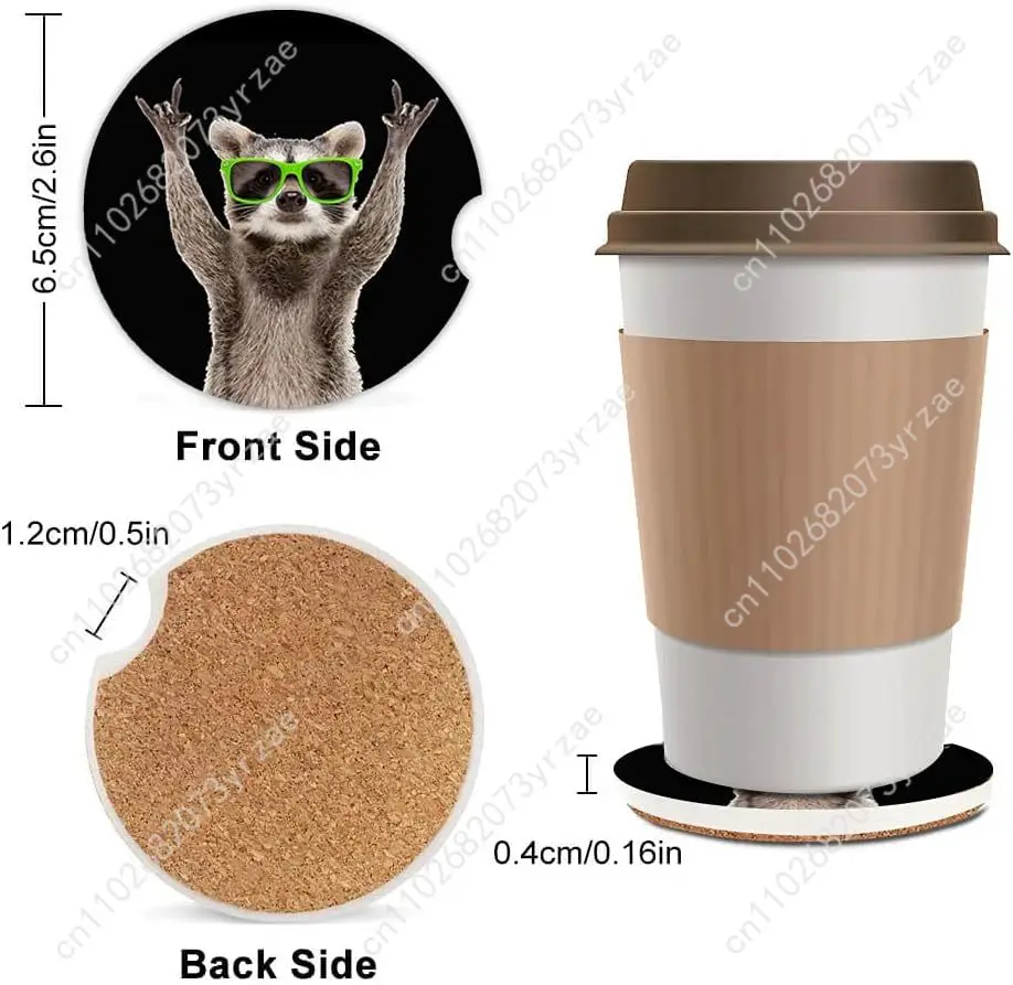 مضحك الراكون الوقايات سيارة 2 قطعة ماصة المضادة للانزلاق الوقايات السيارات السمط مقاوم للماء سهلة التنظيف اكسسوارات السيارات الداخلية