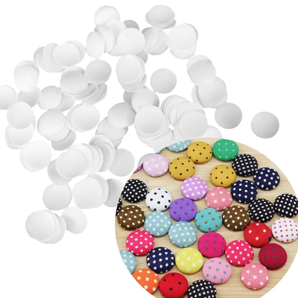 

100 Pieces Plastic Buttons Base 15mm DIY Cover Buttons for Patchwork Quilting Decorative Sewing Button for Clothing