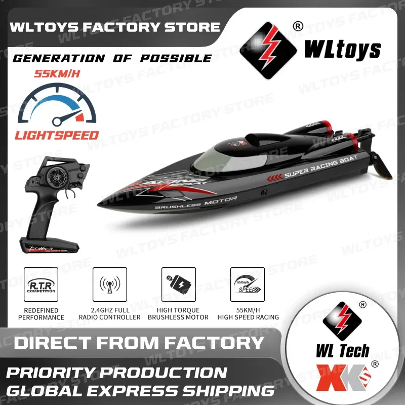 Weili WL916 قارب التحكم عن بعد النسبي عالي السرعة محرك بدون فرشاة إنذار بطارية منخفضة خفيفة الوزن لعبة قارب RC للمتعة