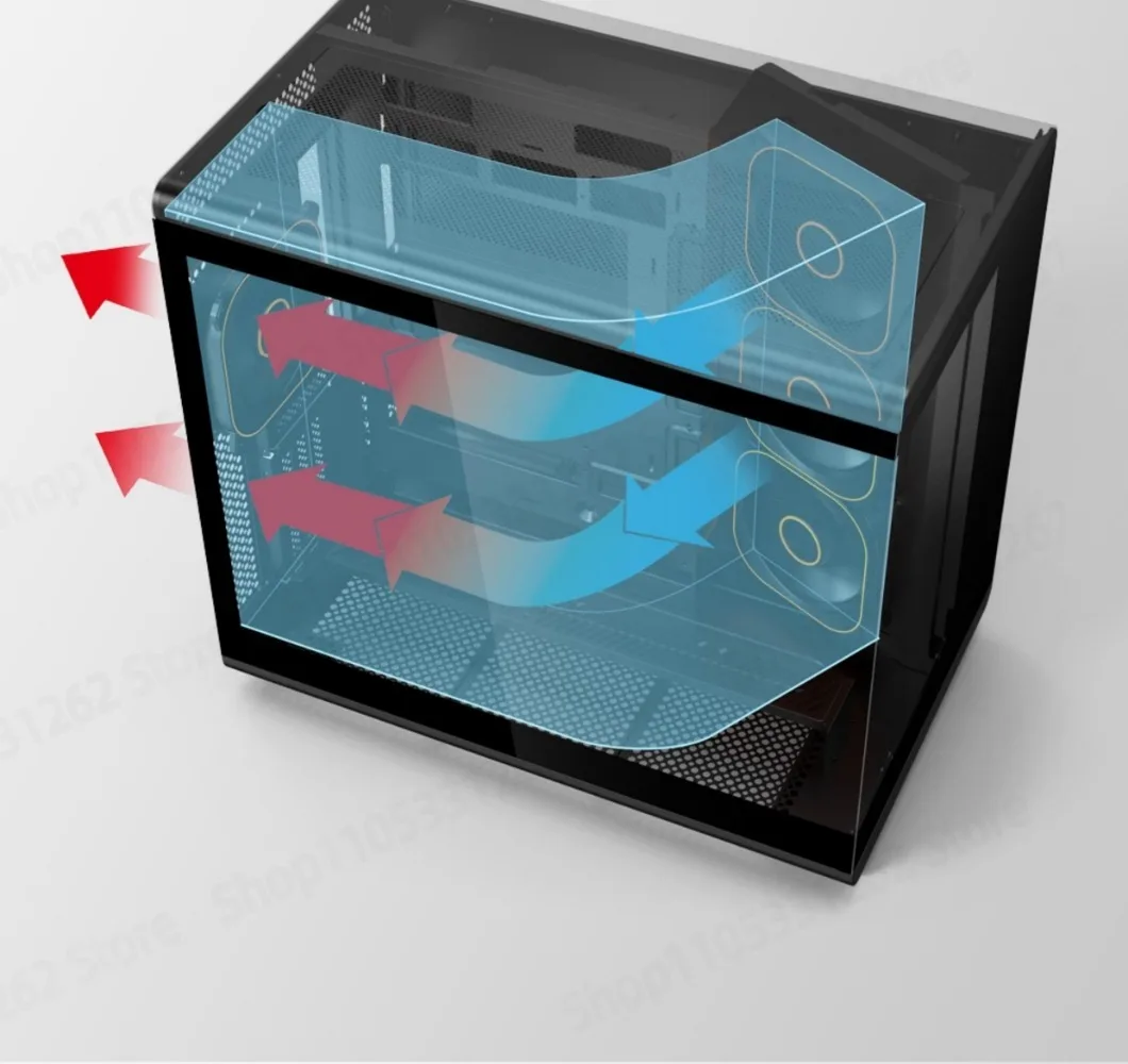 CH1+ White ATX PC Case Side Glass Display 360mm Water Cooling Panoramic