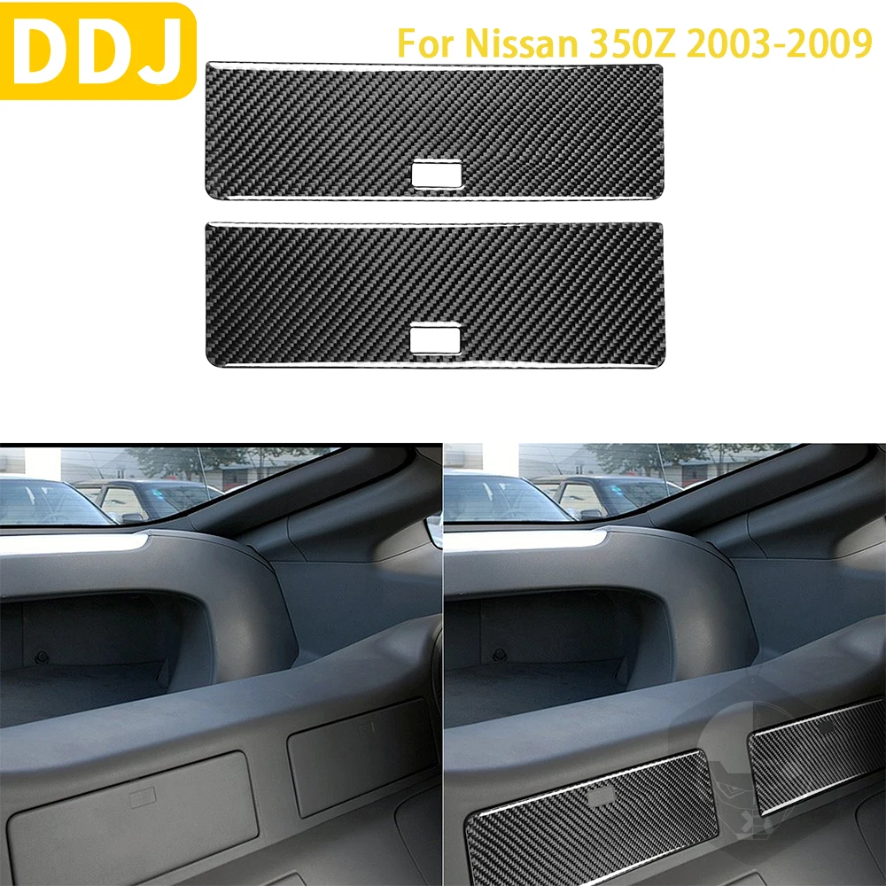 

For Nissan 350Z Z33 2003-2009 Accessories Carbon Fiber Back Glove Box Rear Storage Door Panel Cover Trim Sticker