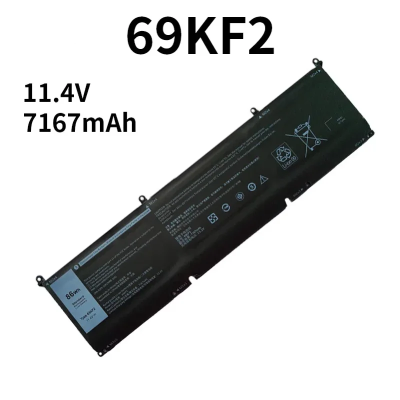 69KF2 For Dell XPS 15 9500 2020 Precision 5550 P91F For Alienware M15 M17 Series Laptop Battery 70N2F 8FCTC 11.4V 86Wh