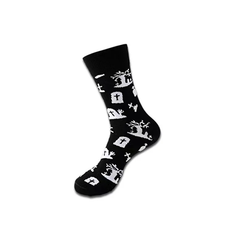 1/8 Paar Unisex-Halloween-bedruckte Mid-Tube-Socken, modischer Totenkopf-Kürbis, schweißabsorbierend, atmungsaktiv, für alle Jahreszeiten, Freizeitsocken – Detail 13