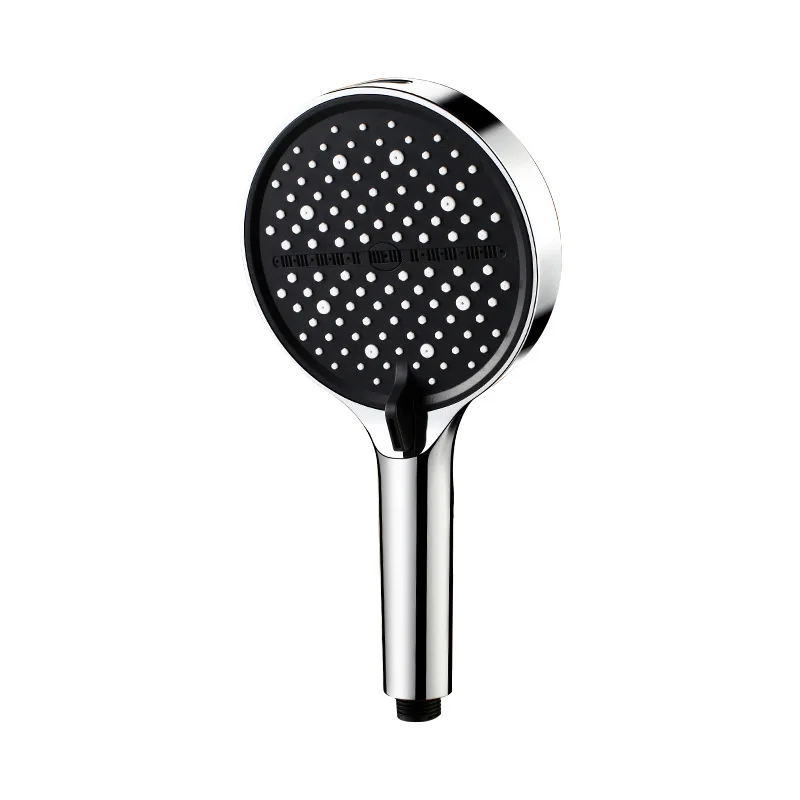 

Pressurized Silicone Rainfall Shower Head 7 Settings Large Panel Stepless Adjustment Triple Water Outlet Chrome Finish Toilet