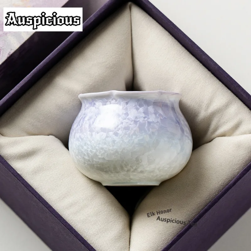 

80 мл с кристаллической глазурью для изменения печи, чайная чашка в стиле дзен, милая чашка для дегустации чая, персональная чашка Jianzhan Master Cups, украшение для напитков