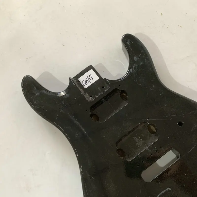 GB719  Black Color ST Guitar Body Surface Damages and Dirty with 2 Humbucker Pickups Right Hand Custom Tremolo and Bridges