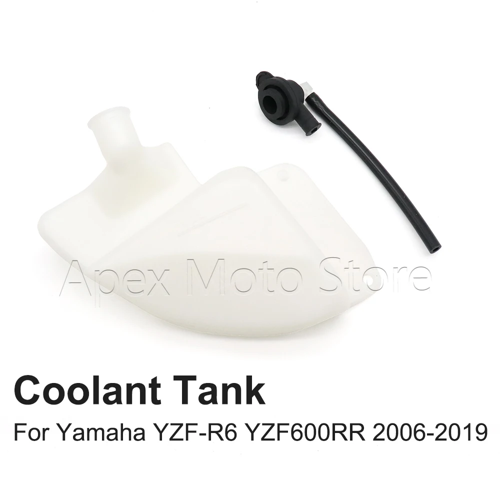 

For Yamaha YZF R6 YZF600 RR YZF-R6 YZF600RR 2006-2019 Motorcycle Radiator Coolant Reservior Overflow Tank Bottle ABS Plastic